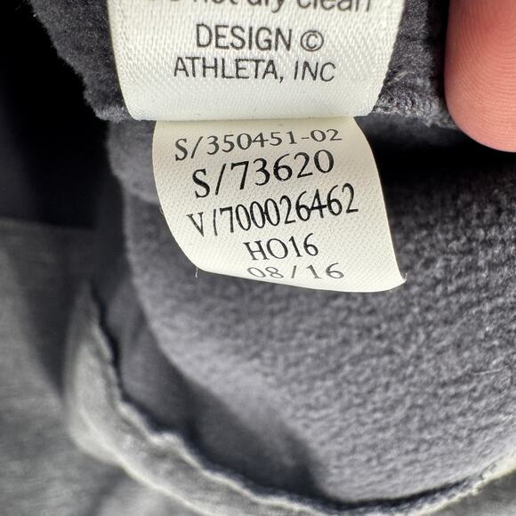 Athleta Stronger Hoodie Womens Small Gray Black Full Zip Activewear Jacket - Picture 8 of 10